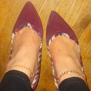 Anthropology women's sueded leather block heel size 8.5